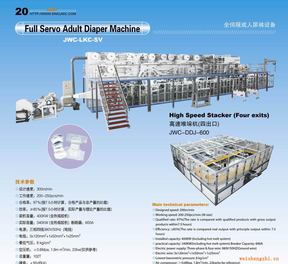 全伺服成人尿褲生產(chǎn)線、紙尿褲機、訓(xùn)練褲生產(chǎn)線（JWC-LKC-SV)